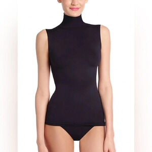 NWT Commando Minimalist Seamless Mock Neck Sleeveless Top Black One Size